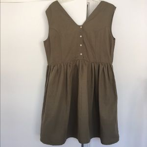 NWT Rare Topshop Boutique Olive Cotton/Linen Dress